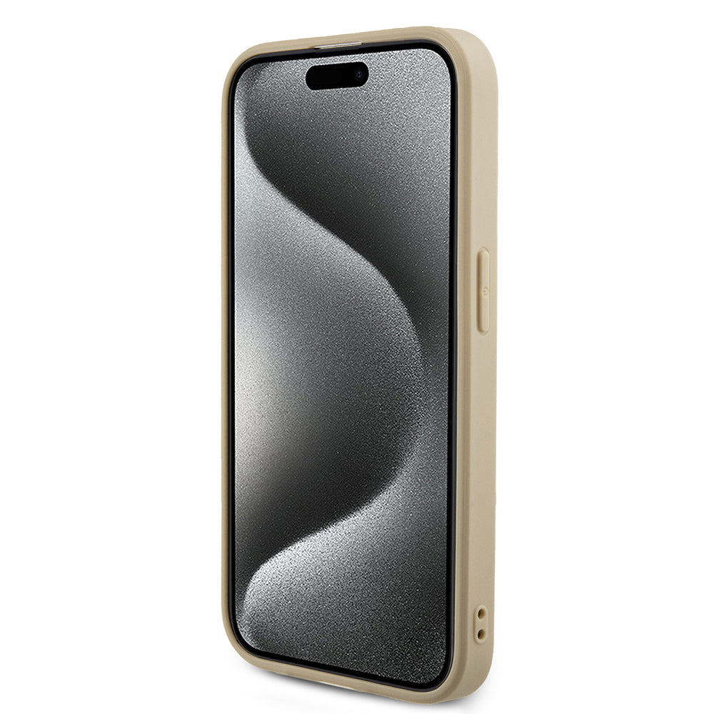 Deksel for Apple iPhone 15 Pro, Guess, Saffiano Iridescent Script, Gull