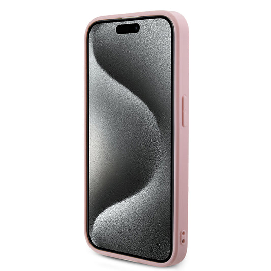 Deksel for Apple iPhone 15 Pro, Guess, Saffiano Iridescent Script, Rosa
