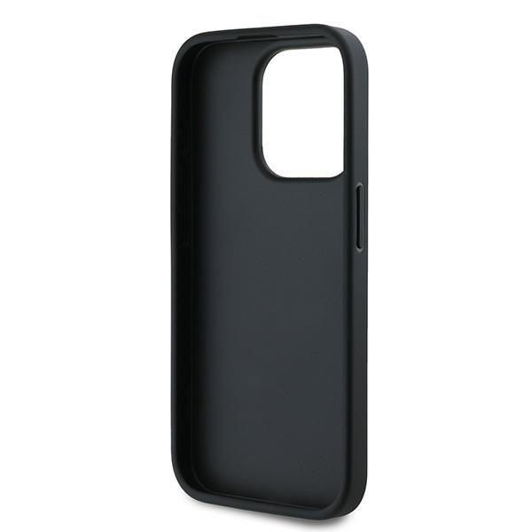 Deksel for Apple iPhone 15 Pro, Karl Lagerfeld, Diagonal Quilted Script, Svart