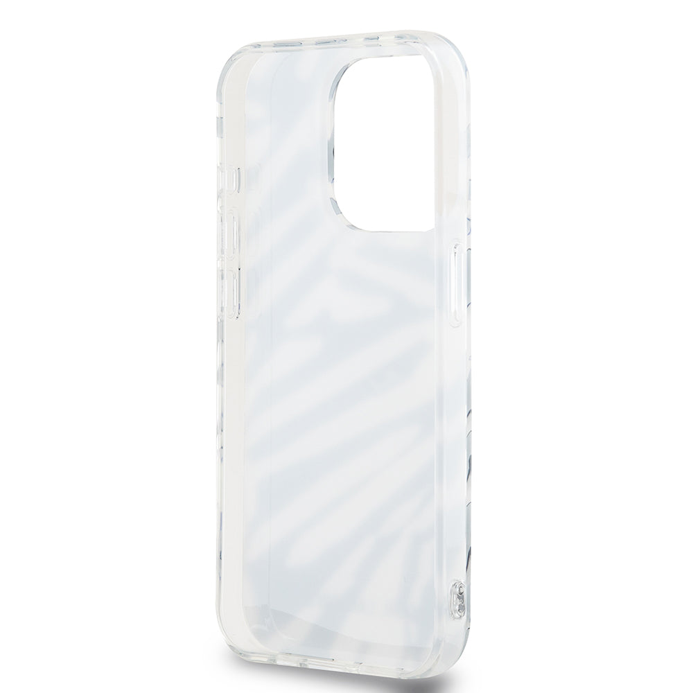 Deksel for Apple iPhone 15 Pro, Karl Lagerfeld, IML Luxury Zebra Pattern with Strap, Svart