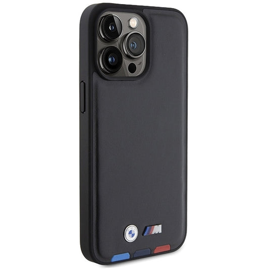 Deksel for Apple iPhone 15 Pro Max, BMW, Stamp Tricolor, Svart