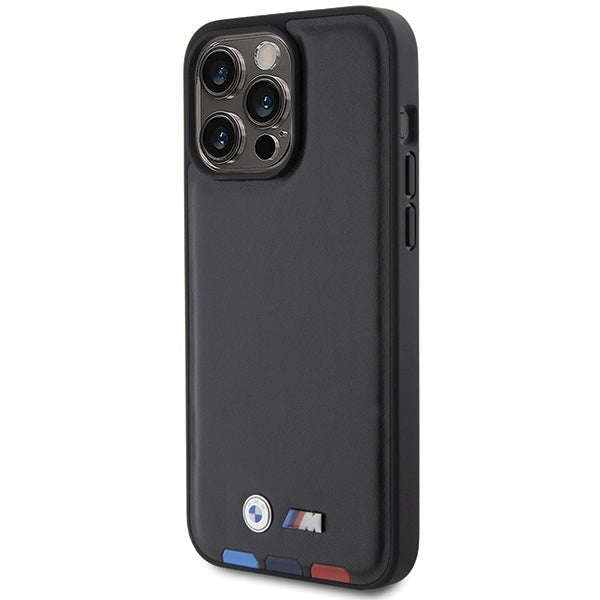 Deksel for Apple iPhone 15 Pro Max, BMW, Stamp Tricolor, Svart
