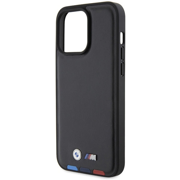 Deksel for Apple iPhone 15 Pro Max, BMW, Stamp Tricolor, Svart