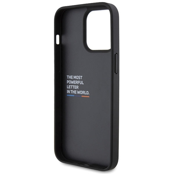 Deksel for Apple iPhone 15 Pro Max, BMW, Stamp Tricolor, Svart