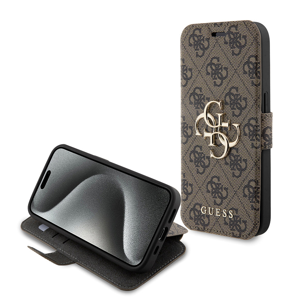 Deksel for Apple iPhone 15 Pro Max, Guess, 4G Book, Brun