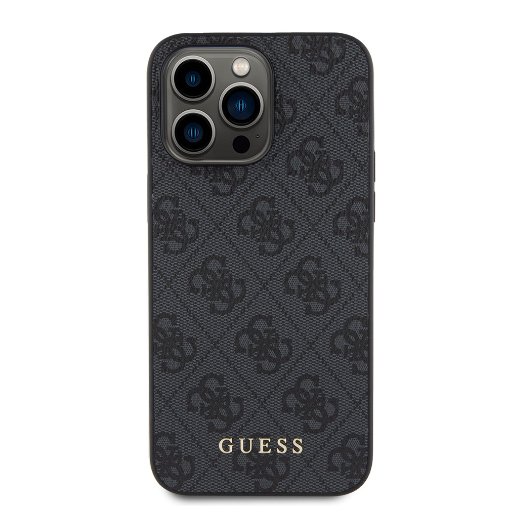 Deksel for Apple iPhone 15 Pro Max, Guess, 4G Metal Gold Logo, Grå