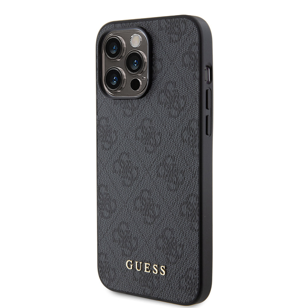 Deksel for Apple iPhone 15 Pro Max, Guess, 4G Metal Gold Logo, Grå