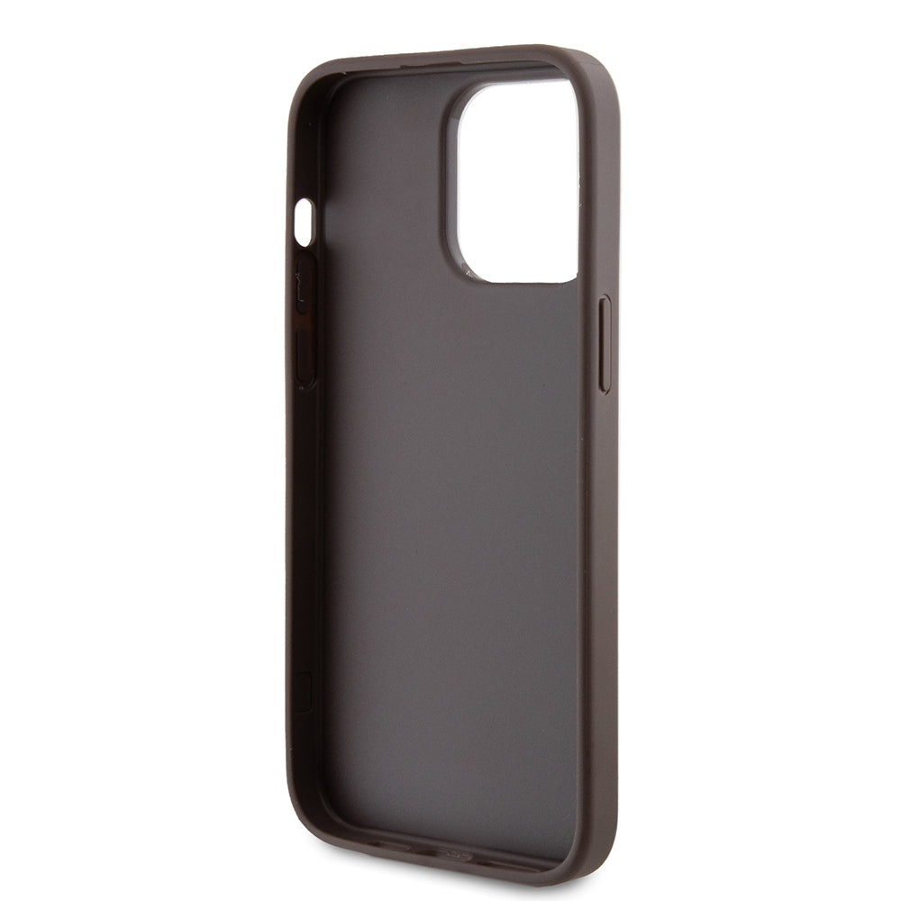 Deksel for Apple iPhone 15 Pro Max, Guess, 4G Metal Gold Logo, Brun