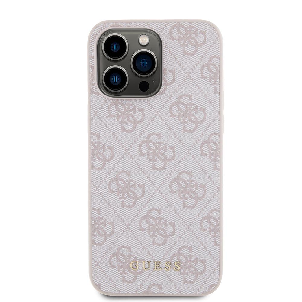 Deksel for Apple iPhone 15 Pro Max, Guess, 4G Metal Gold Logo, Rosa