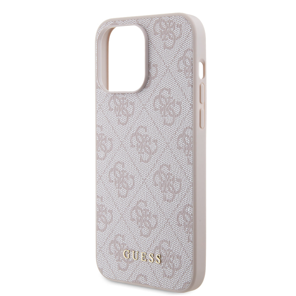 Deksel for Apple iPhone 15 Pro Max, Guess, 4G Metal Gold Logo, Rosa