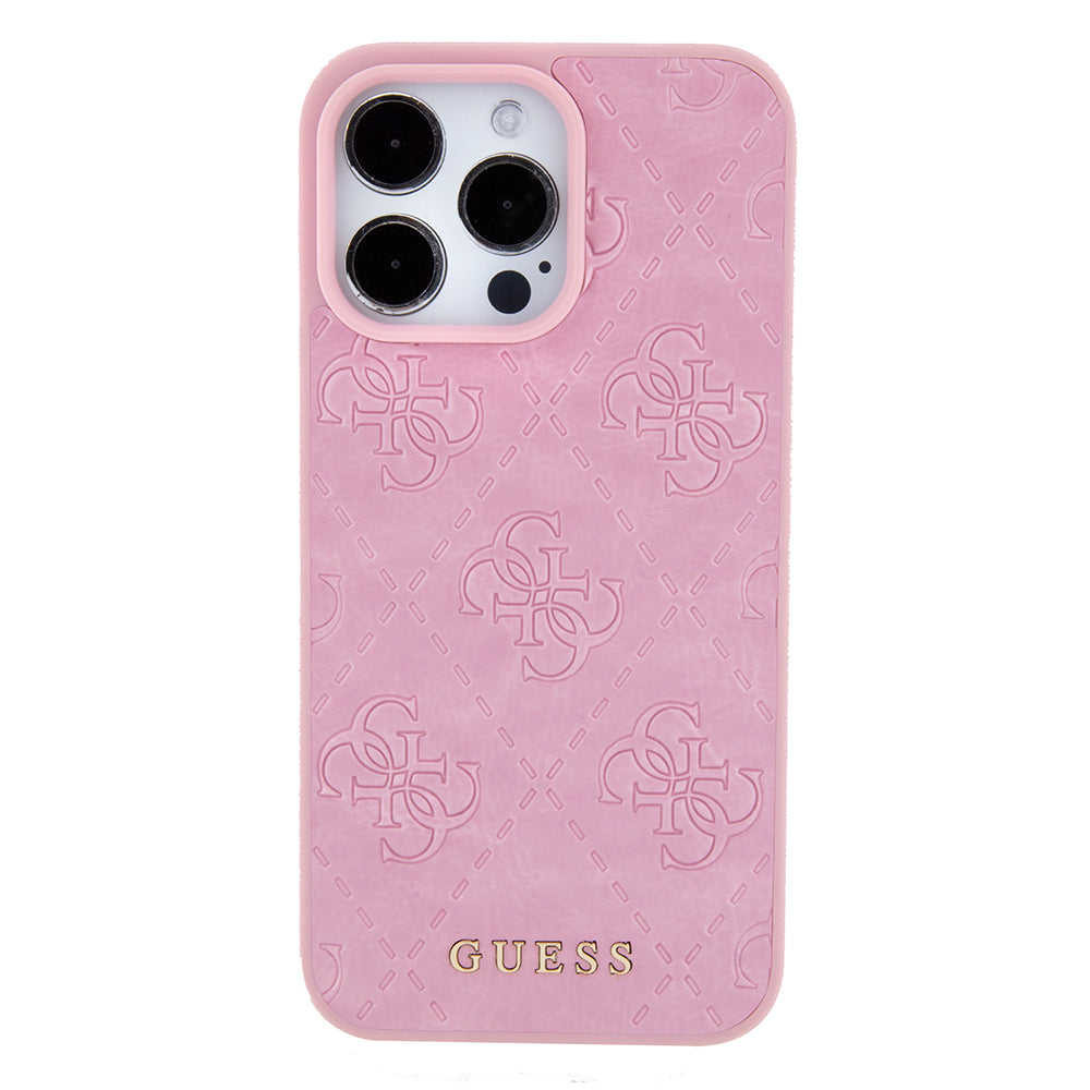 Deksel for Apple iPhone 15 Pro Max, Guess, 4G Stamped, Rosa