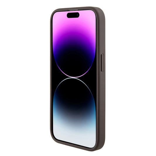 Deksel for Apple iPhone 15 Pro Max, Guess, Grip Stand 4G Triangle Strass, Brun