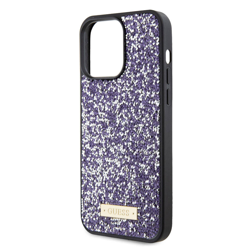 Deksel for Apple iPhone 15 Pro, Guess, Rhinestone Metal Logo, Lilla