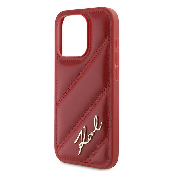 Deksel for Apple iPhone 15 Pro Max, Karl Lagerfeld, Diagonal Quilted Script, Rosie