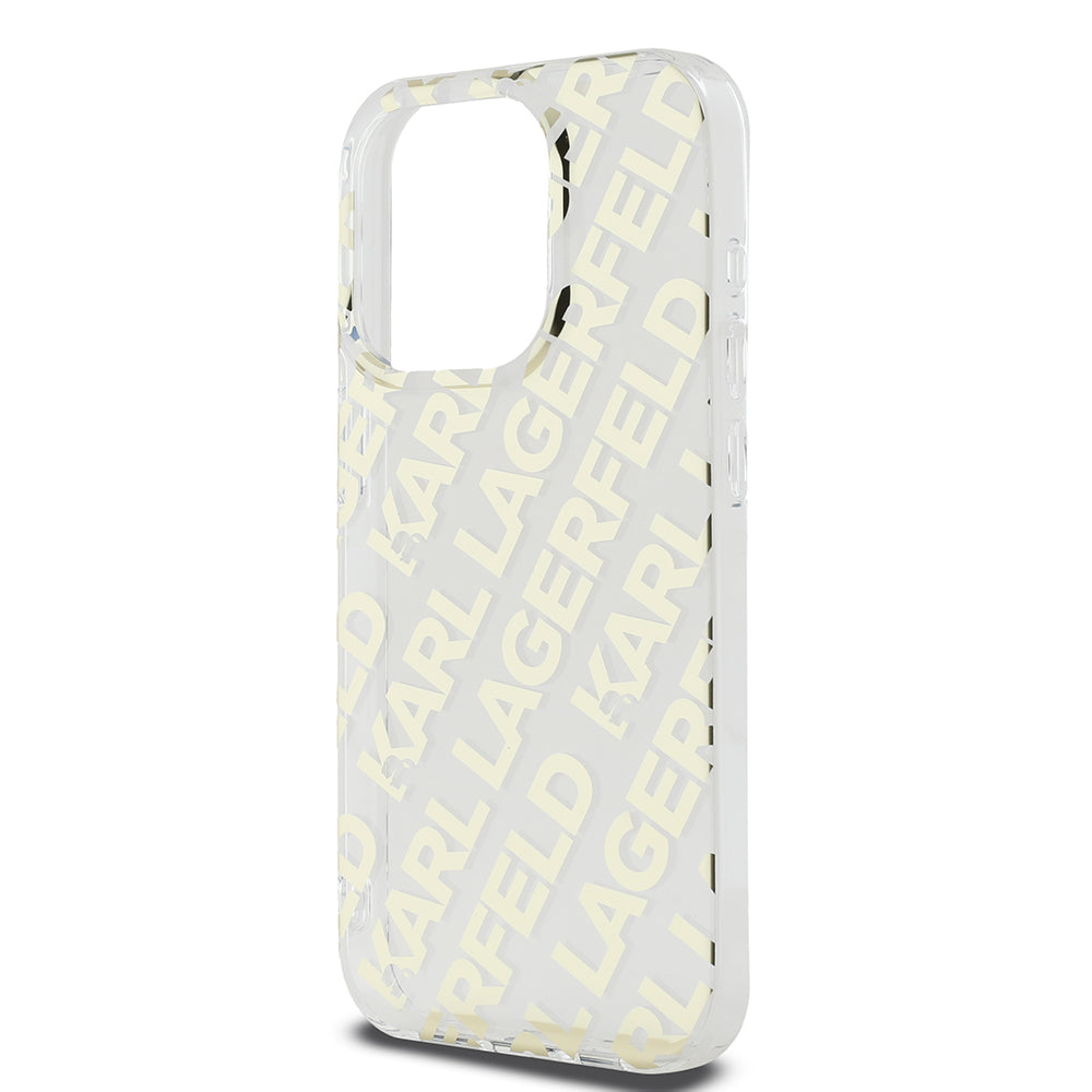 Deksel for Apple iPhone 15 Pro Max, Karl Lagerfeld, IML Luxury Gold Fullover Logo, Gull