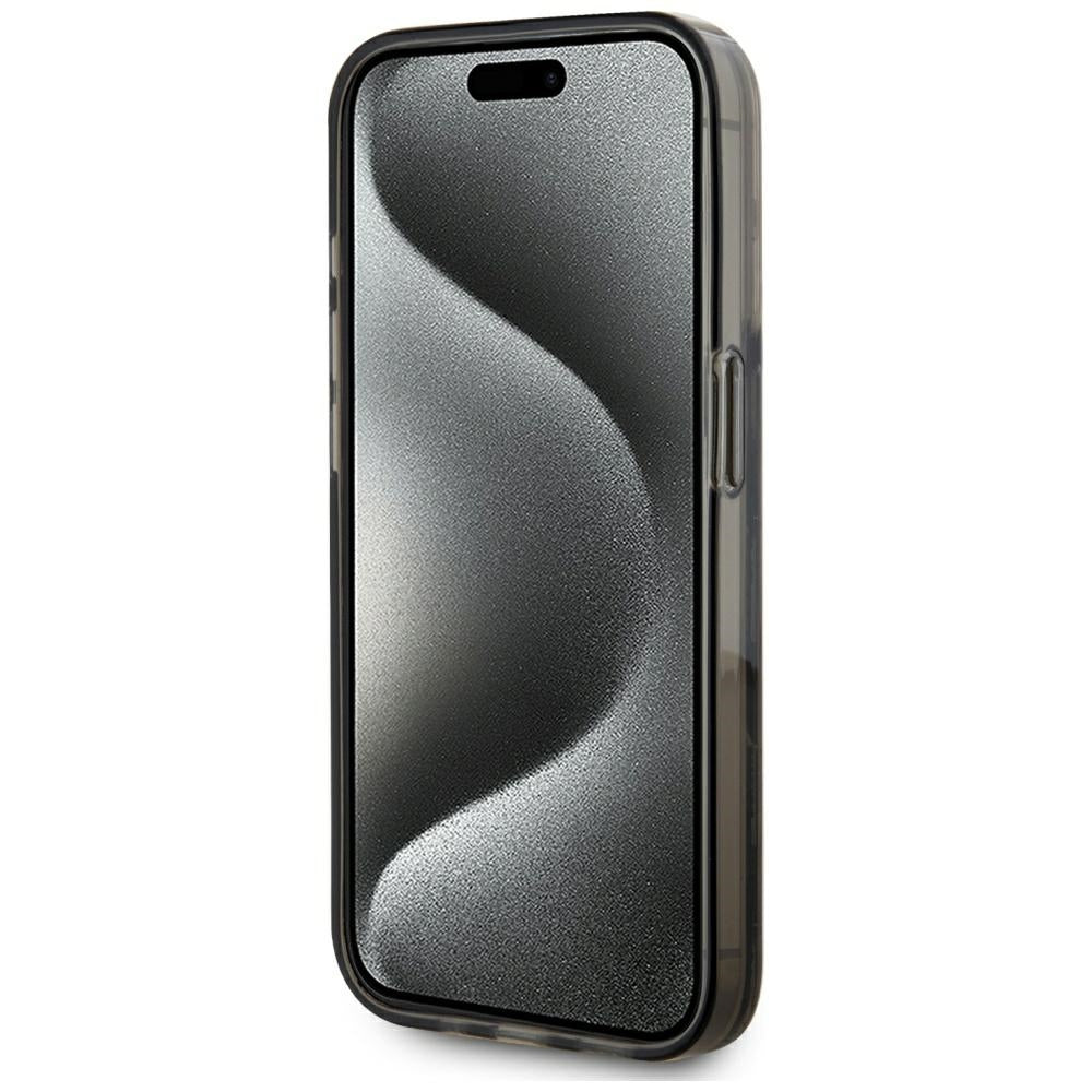 Deksel for Apple iPhone 15 Pro Max, Karl Lagerfeld, Liquid Glitter Monogram, Svart