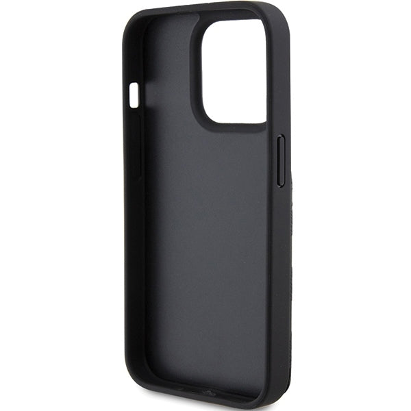 Deksel for Apple iPhone 15 Pro Max, Karl Lagerfeld, Saffiano Cardslots and Stand Monogram Choupette, Svart