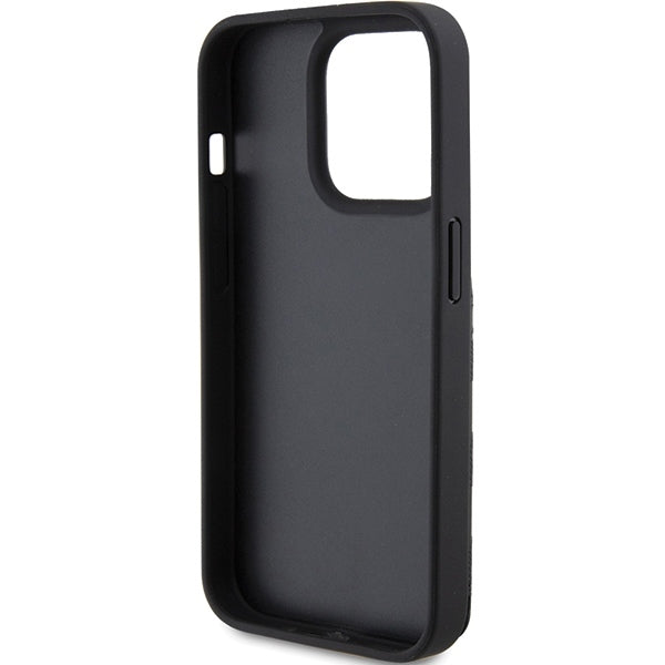 Deksel for Apple iPhone 15 Pro Max, Karl Lagerfeld, Saffiano Cardslots and Stand Monogram Ikonik Karl, Svart