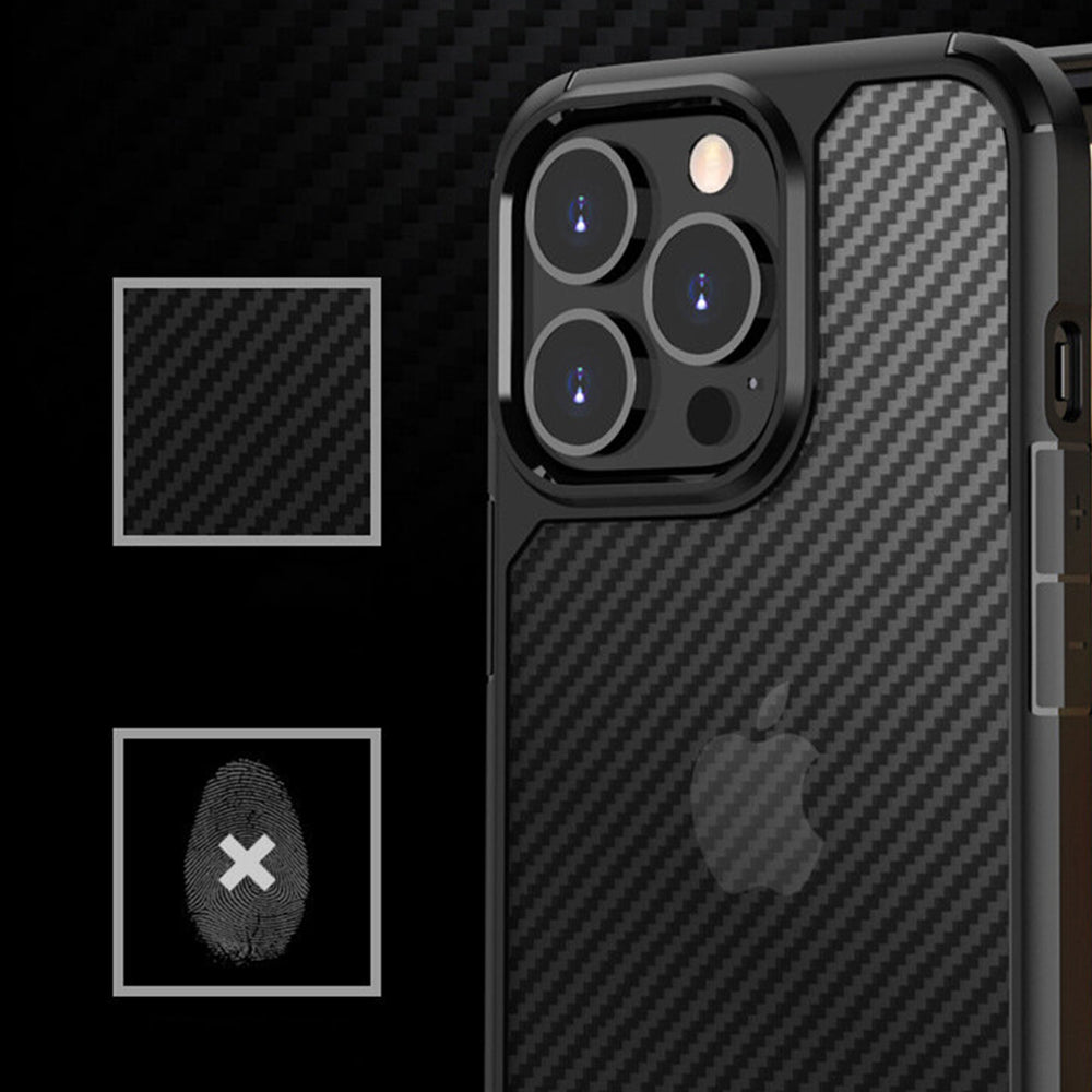 Deksel for Apple iPhone 15 Pro Max, Techsuit, CarbonFuse, Svart