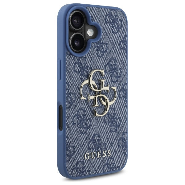 Deksel for Apple iPhone 16, Guess, 4G Big Logo, Blå