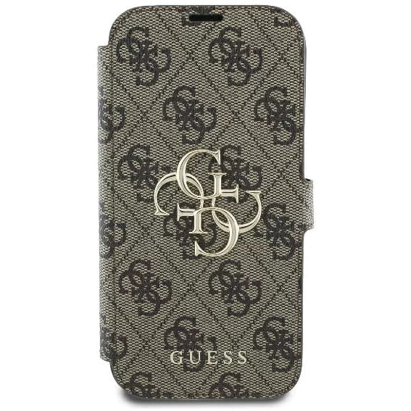 Deksel for Apple iPhone 16, Guess, 4G Book, Brun