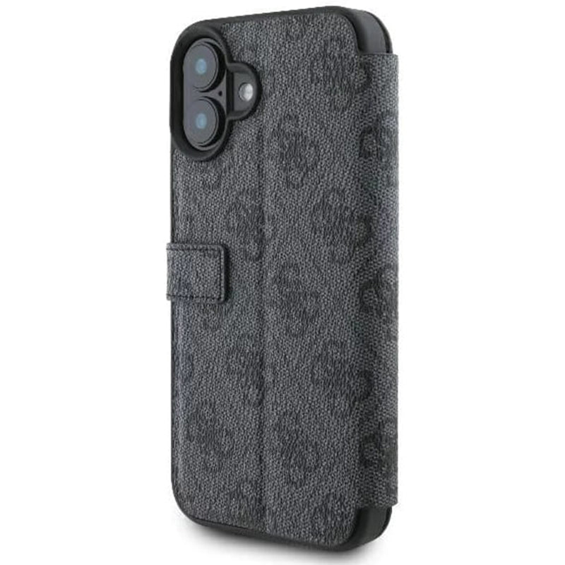 Deksel for Apple iPhone 16, Guess, 4G Book, Svart
