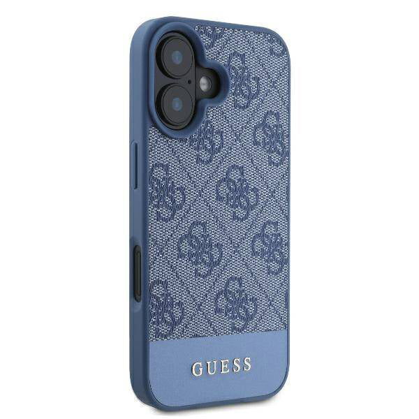 Deksel for Apple iPhone 16, Guess, 4G Bottom Stripe, Blå