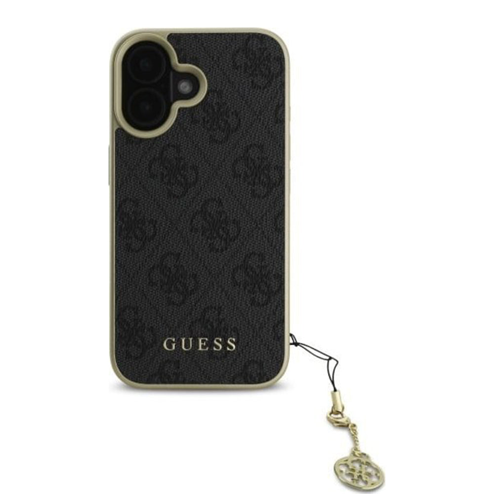 Deksel for Apple iPhone 16, Guess, 4G Charm, Svart
