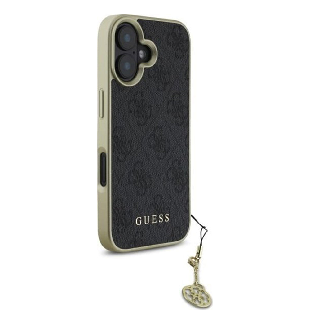 Deksel for Apple iPhone 16, Guess, 4G Charm, Svart