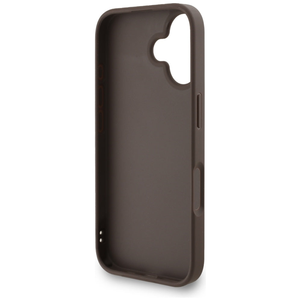 Deksel for Apple iPhone 16, Guess, 4G Classic Logo with Strap, Brun