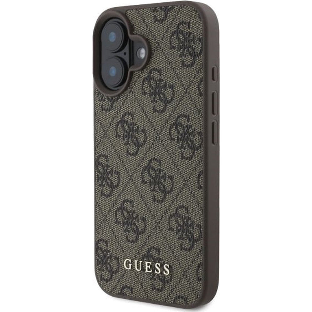 Deksel for Apple iPhone 16, Guess, 4G Classic, Brun