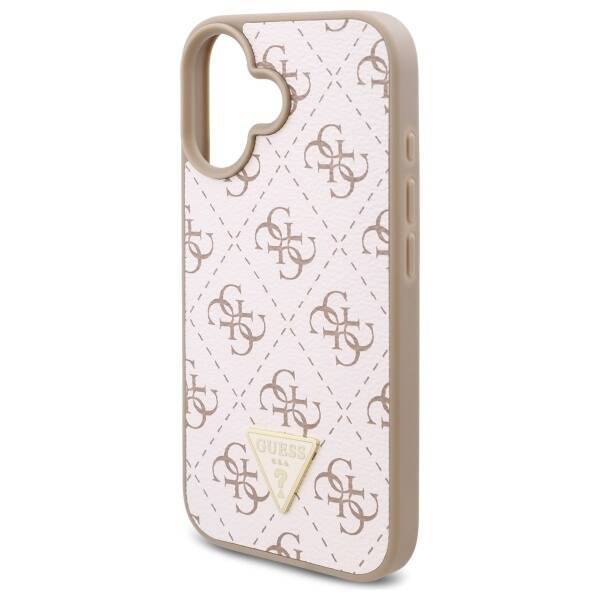 Deksel for Apple iPhone 16, Guess, 4G Triangle Logo, Hvit