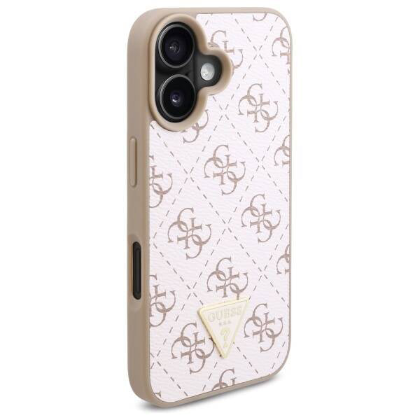 Deksel for Apple iPhone 16, Guess, 4G Triangle Logo, Hvit