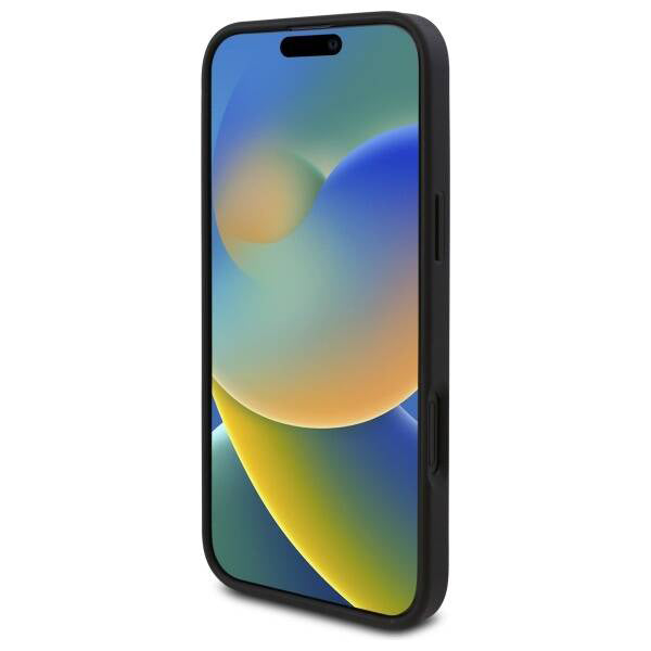 Deksel for Apple iPhone 16, Guess, 4G Triangle Logo, Svart