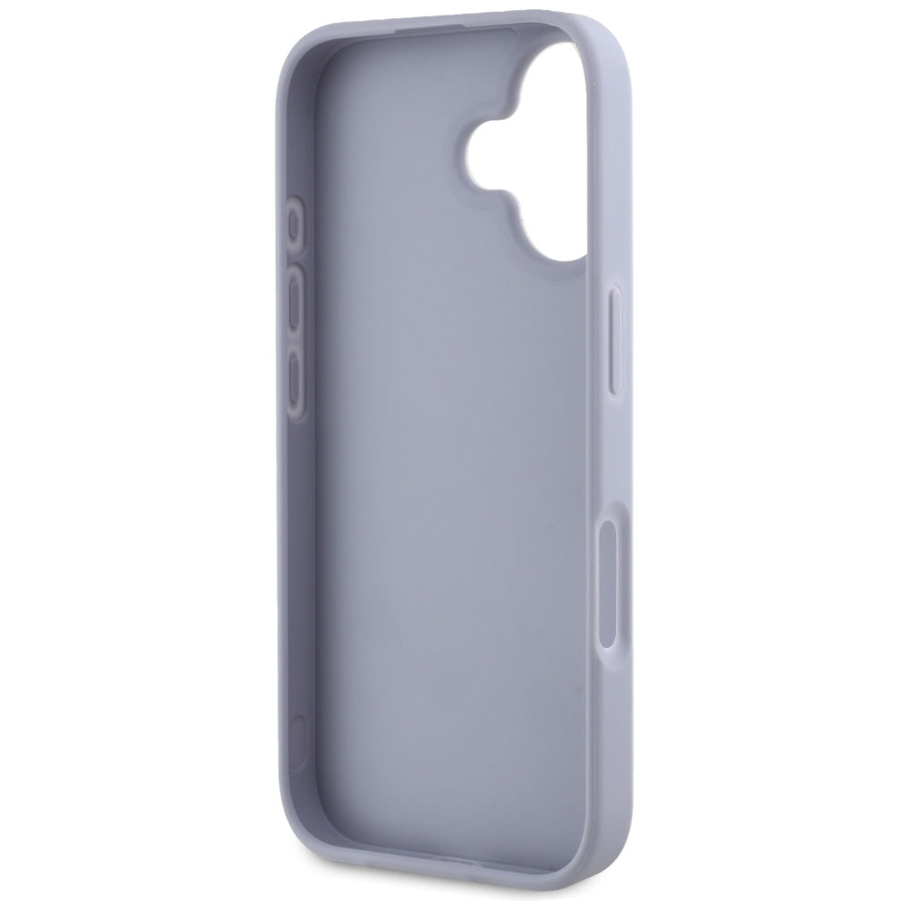 Deksel for Apple iPhone 16, Guess, Hot Stamp 4G Pattern Triangle Logo, Lys Lilla