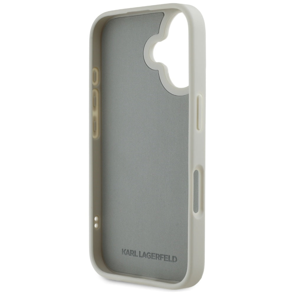Deksel for Apple iPhone 16, Karl Lagerfeld, 3D Rubber Karl & Choupette, Beige