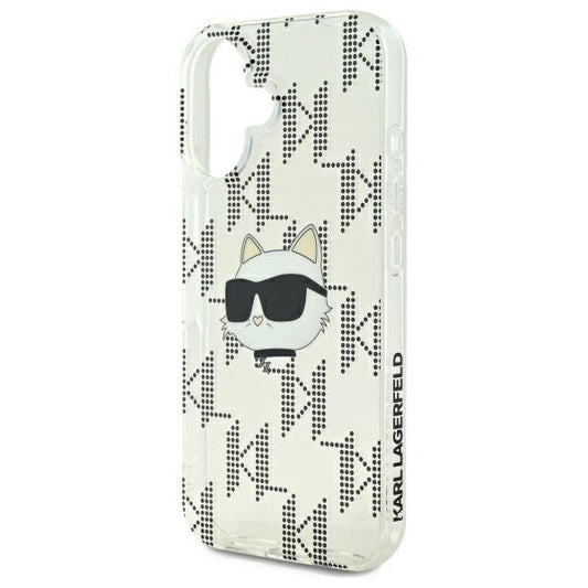 Deksel for Apple iPhone 16, Karl Lagerfeld, IML Luxury Electroplated Choupette's Head, Gjennomsiktig