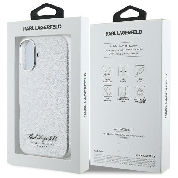 Deksel for Apple iPhone 16, Karl Lagerfeld, RSG, Grå