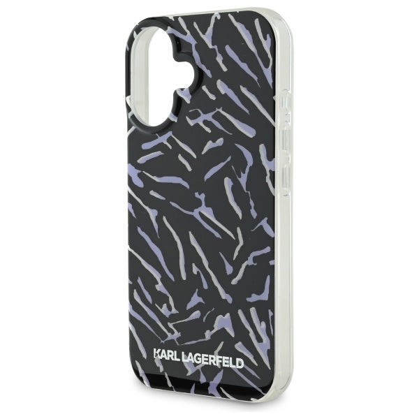 Deksel for Apple iPhone 16, Karl Lagerfeld, Zebra with Cord Strap, Lilla
