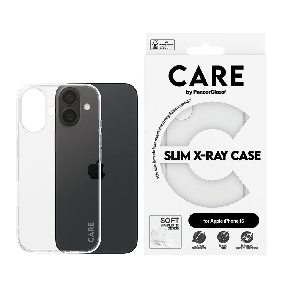 Deksel for Apple iPhone 16, PanzerGlass, Care Fashionable, Gjennomsiktig