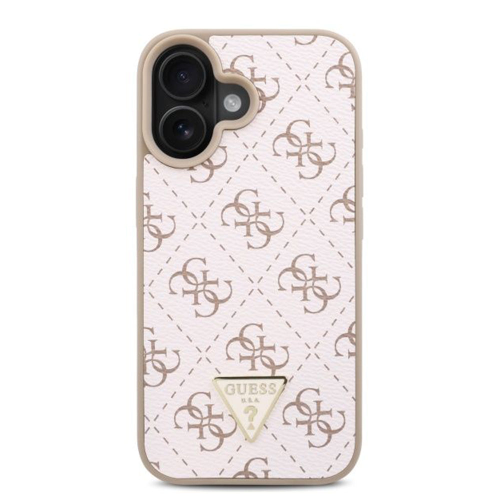 Deksel for Apple iPhone 16 Plus, Guess, 4G Triangle Logo, Hvit