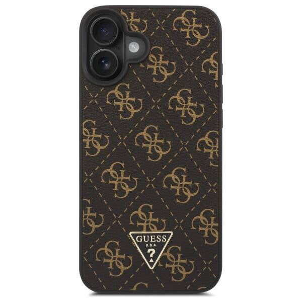Deksel for Apple iPhone 16 Plus, Guess, 4G Triangle Logo, Svart