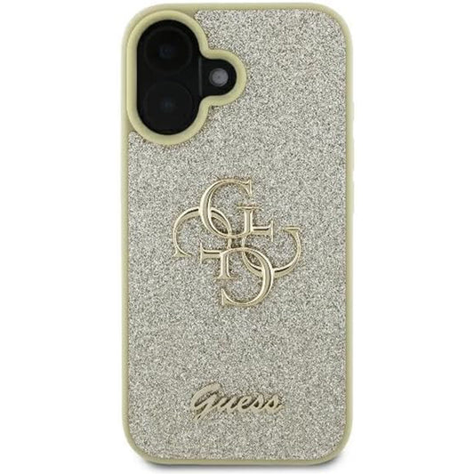 Deksel for Apple iPhone 16 Plus, Guess, Fixed Glitter Big 4G, Gull