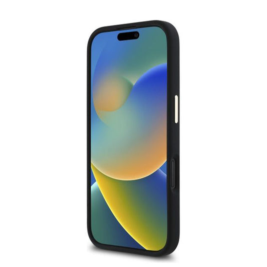 Deksel for Apple iPhone 16 Plus, Guess, Script Metal Logo & Frame, Svart