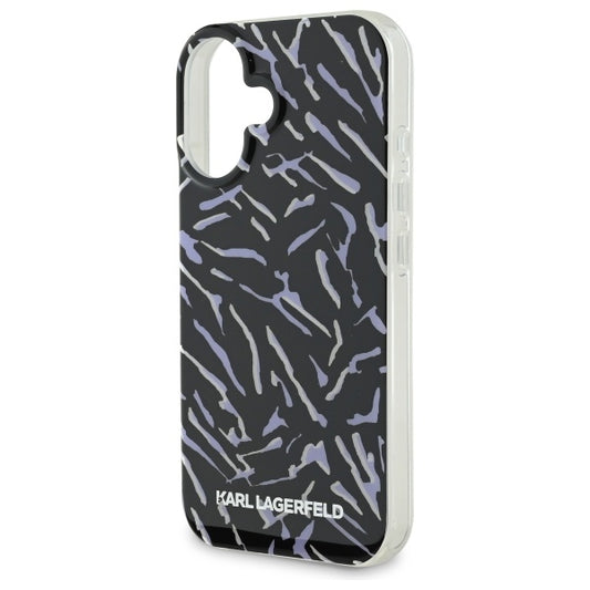 Deksel for Apple iPhone 16 Plus, Karl Lagerfeld, Zebra with Cord Strap, Lilla