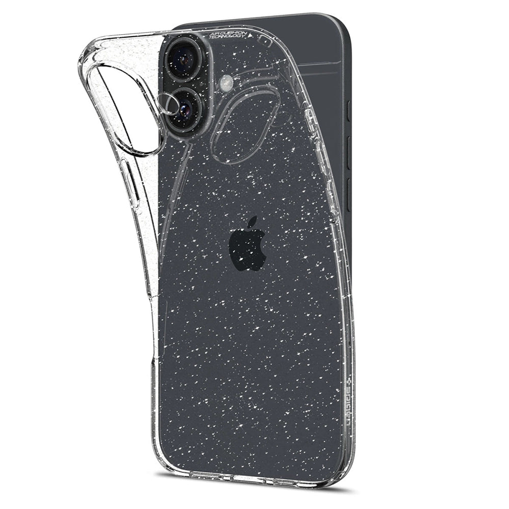 Deksel for Apple iPhone 16 Plus, Spigen, Liquid Crystal Glitter, Gjennomsiktig