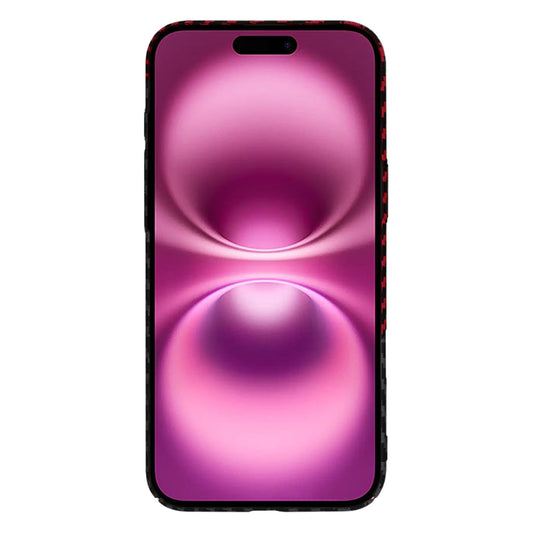 Deksel for Apple iPhone 16 Plus, Techsuit, Carbonite FiberShell, Svart Rød
