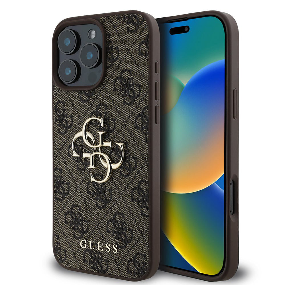 Deksel for Apple iPhone 16 Pro, Guess, 4G Big Logo, Brun