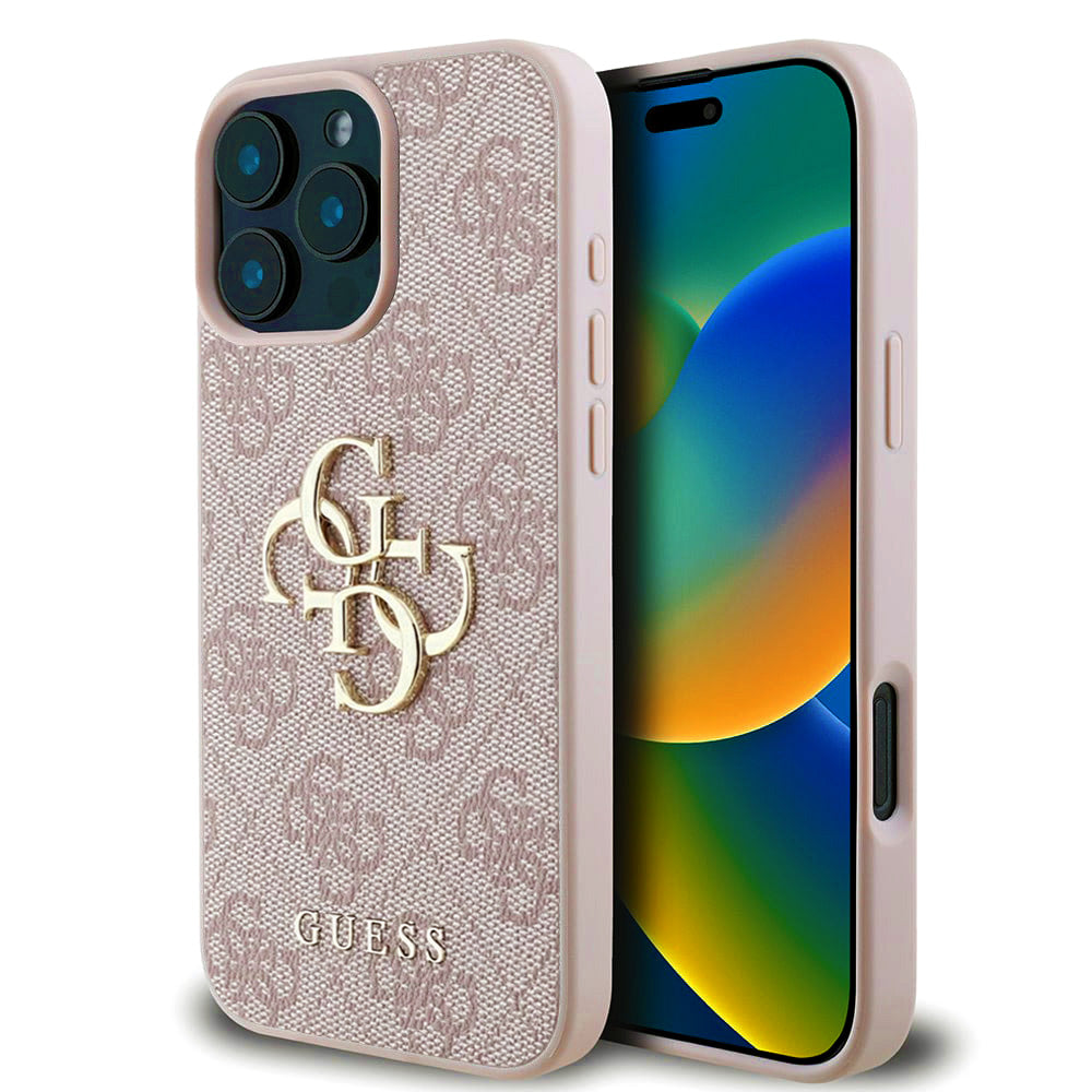 Deksel for Apple iPhone 16 Pro, Guess, 4G Big Logo, Rosa