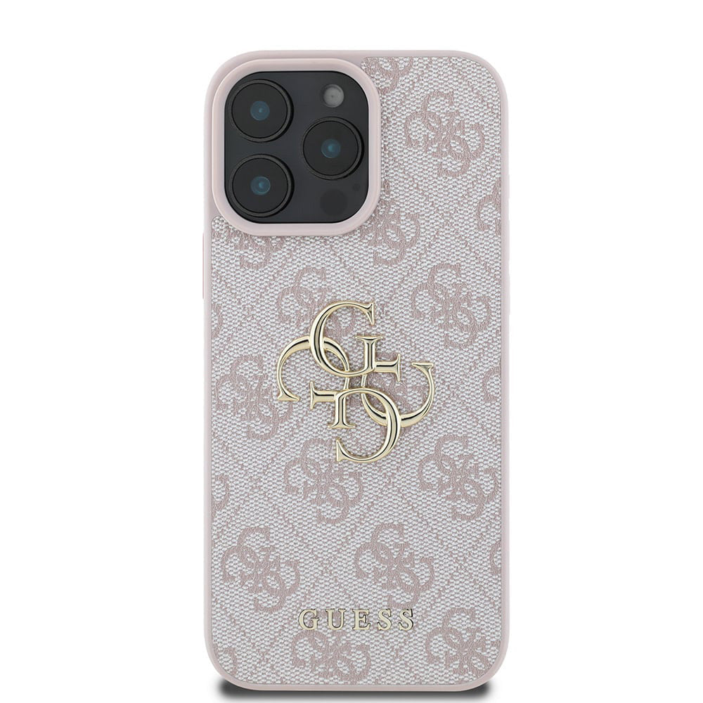 Deksel for Apple iPhone 16 Pro, Guess, 4G Big Logo, Rosa